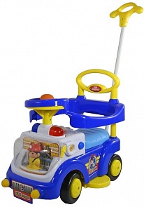 Синяя машина-каталка со световыми и звуковыми эффектами Fire Engine (Baby Care, 530W_Blue)